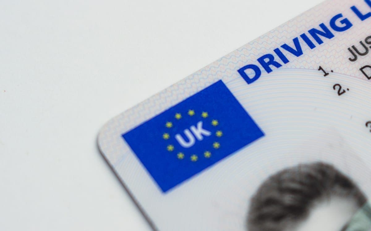 Uk Driving License on a table